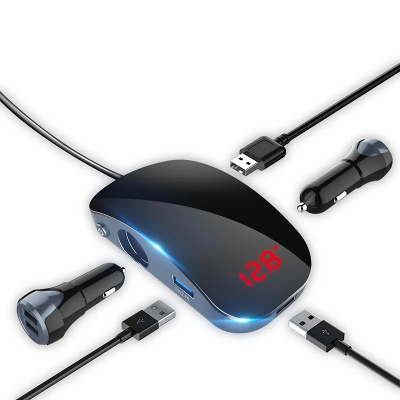 BC22 Muti-Directional Car Charger Lighter Socket With All Around USB Charging Triple-Faced Socket Digital LED Display
BC22 Muti-Directional Car Charger Lighter Socket With All Around USB Charging Triple-Faced Socket Digital LED Display