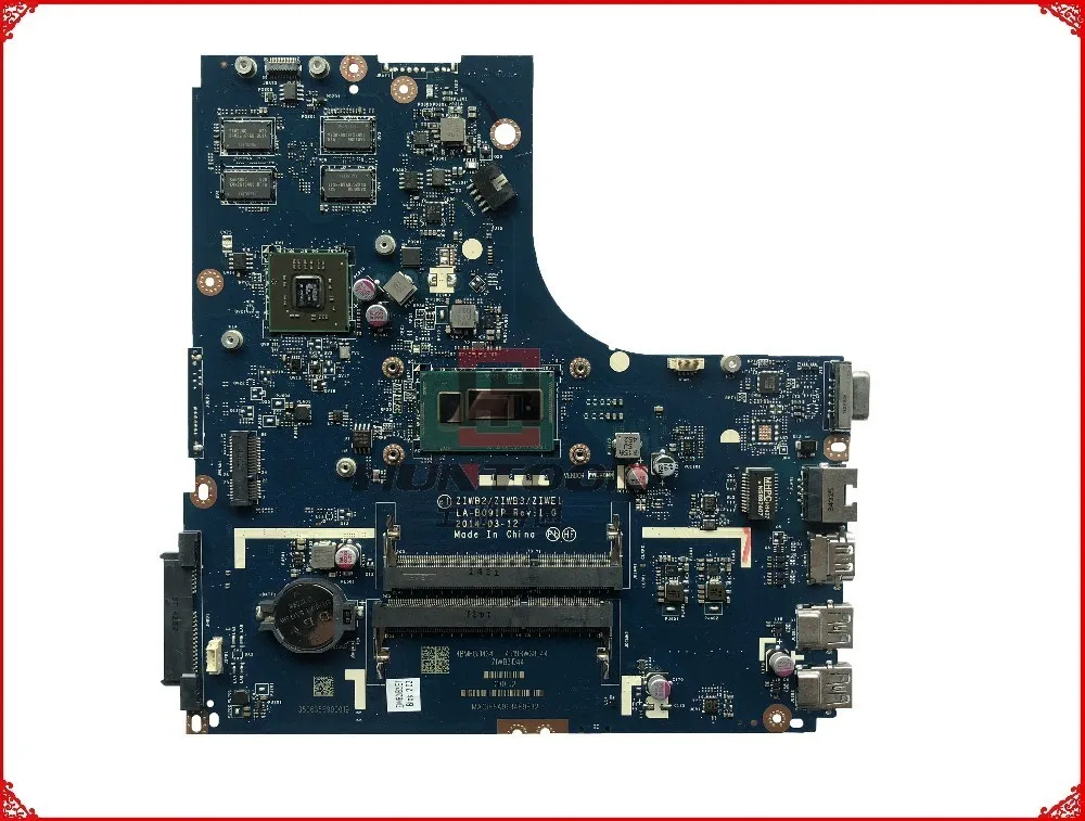 Genuine 5B20G06294 for Lenovo Ideapad B50-70 Laptop Motherboard ZIWB2/ZIWB3/ZIWE1 LA-B091P SR170 I5-4200U DDR3L 1GB 100% Tested
Genuine 5B20G06294 for Lenovo Ideapad B50-70 Laptop Motherboard ZIWB2/ZIWB3/ZIWE1 LA-B091P SR170 I5-4200U DDR3L 1GB 100% Tested