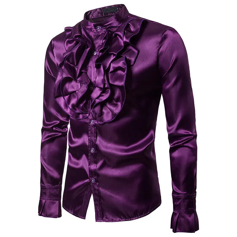 2019 Fashion Luxury Shirts Mens Casual Club Party Formal Slim Fit Dress Shirt Top Stand Collar Long Sleeve Stage Shirts Tops
2019 Fashion Luxury Shirts Mens Casual Club Party Formal Slim Fit Dress Shirt Top Stand Collar Long Sleeve Stage Shirts Tops
