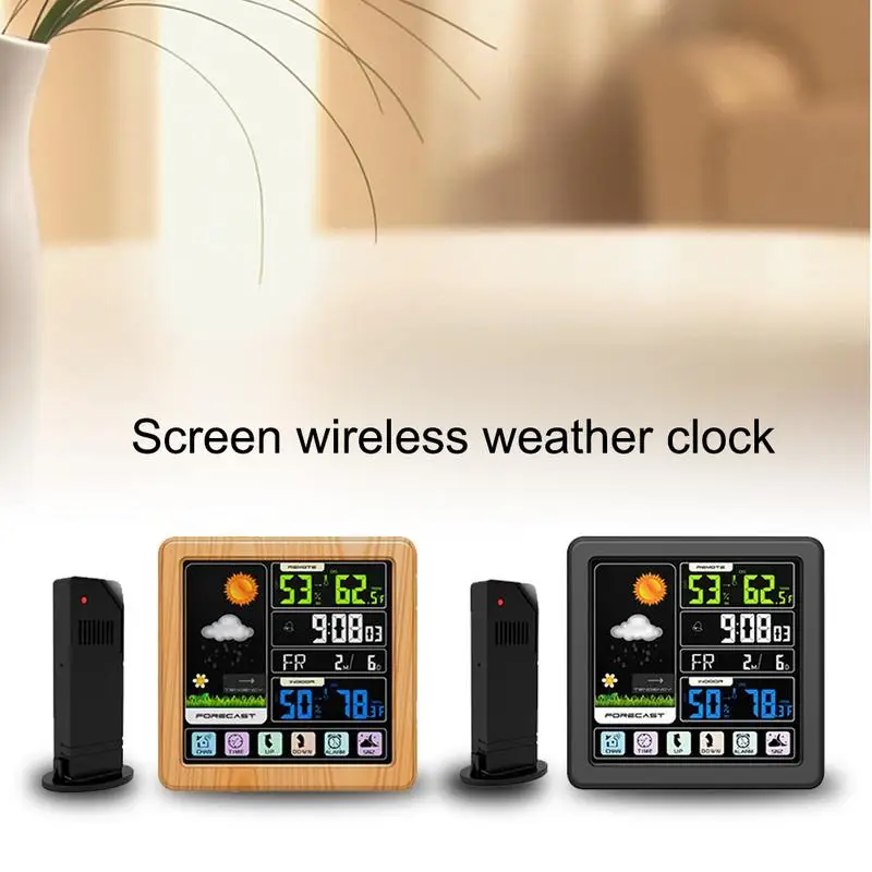 TS-3310 Wireless Weather Clock Full Touch Screen Multifunctional Color Screen Indoor And Outdoor Temperature And Humidity Meter
TS-3310 Wireless Weather Clock Full Touch Screen Multifunctional Color Screen Indoor And Outdoor Temperature And Humidity Meter