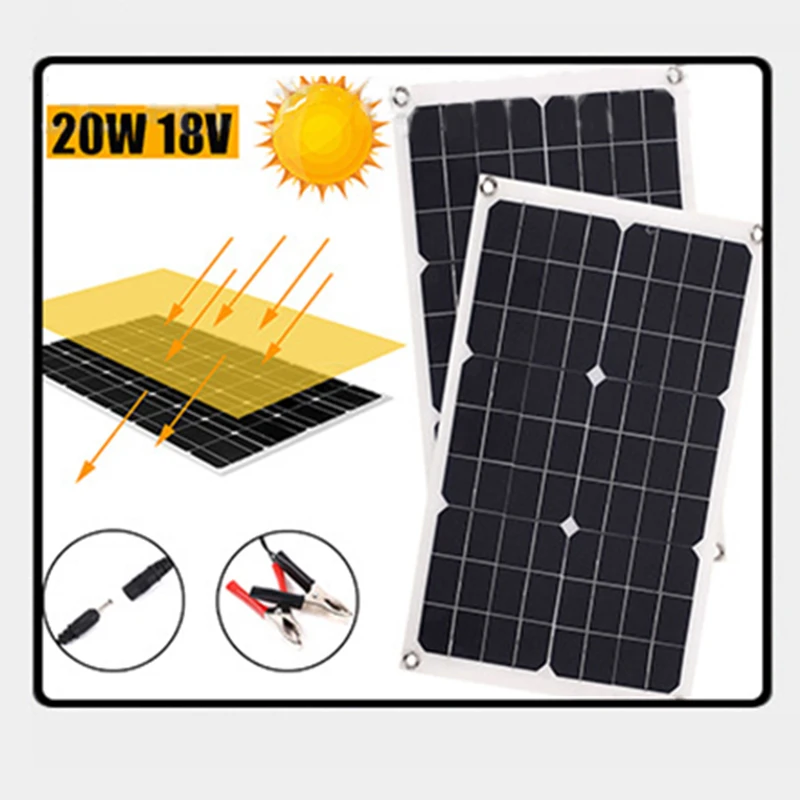 20W 18V Portable Solar Cell USB+DC Port Charging Solar Panels Power Charger
20W 18V Portable Solar Cell USB+DC Port Charging Solar Panels Power Charger