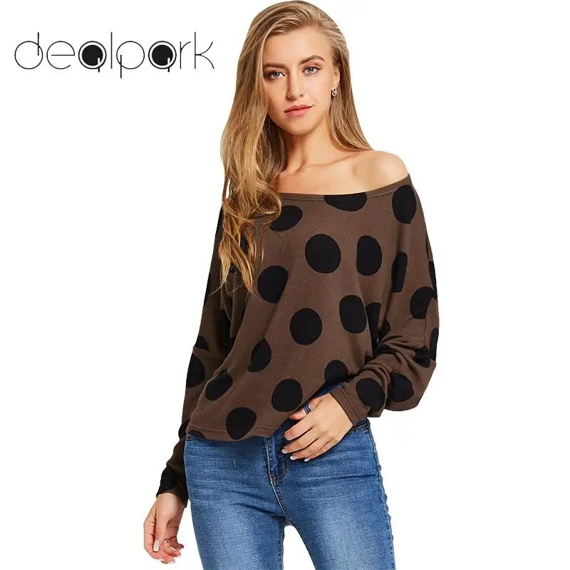 Korean Fashion Polka Dot Print Knitted T Shirt Ladies tshirt Women Slouchy T-shirt Plus Size Pullover female Tunic Tops Coffee
Korean Fashion Polka Dot Print Knitted T Shirt Ladies tshirt Women Slouchy T-shirt Plus Size Pullover female Tunic Tops Coffee
