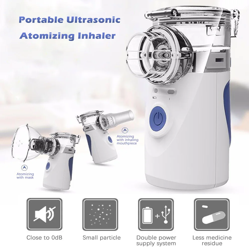 Portable Ultrasonic Nebulizer Mini Handheld Inhaler Respirator Humidifier Kit Health Care Children Home Inhaler Machine Atomizer
Portable Ultrasonic Nebulizer Mini Handheld Inhaler Respirator Humidifier Kit Health Care Children Home Inhaler Machine Atomizer