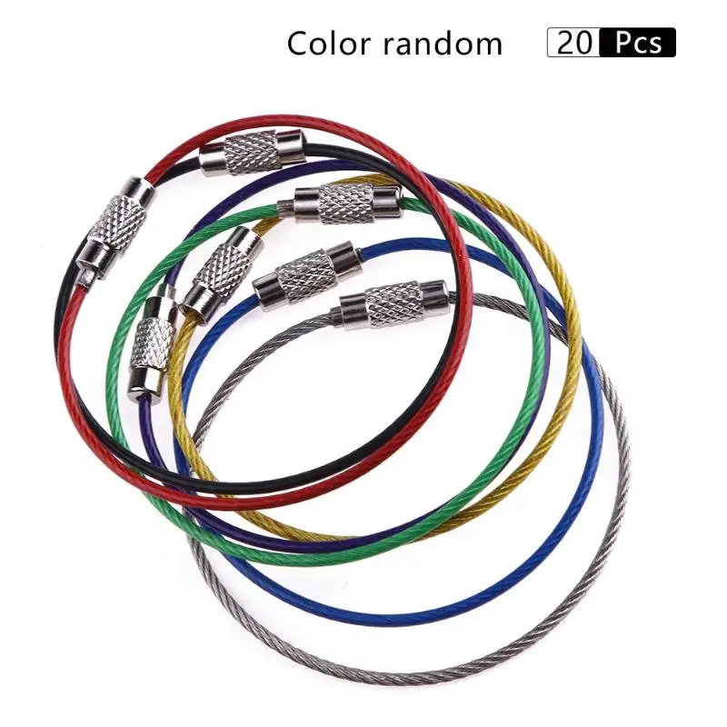 20pcs Metal Stainless Steel Wire Ropes Carabiner Key Hanging Cables EDC Tool Key Ring Key Chain Color Random
20pcs Metal Stainless Steel Wire Ropes Carabiner Key Hanging Cables EDC Tool Key Ring Key Chain Color Random