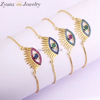 10PCS ZYZ325-0130 Pave Crystal Zirconia Eye Bracelet, Gold Color Eye Bead Slide Chain Bracelet
10PCS ZYZ325-0130 Pave Crystal Zirconia Eye Bracelet, Gold Color Eye Bead Slide Chain Bracelet