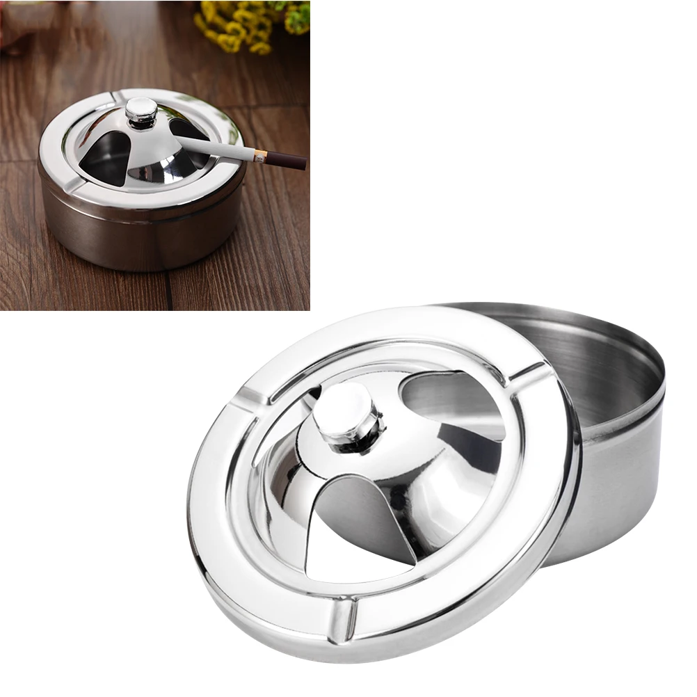 1pc Stainless Steel Ashtray With Lid Windproof Cigarette Smoking Ash Holder For Outdoor Smokers Indoor Home Accessories
1pc Stainless Steel Ashtray With Lid Windproof Cigarette Smoking Ash Holder For Outdoor Smokers Indoor Home Accessories