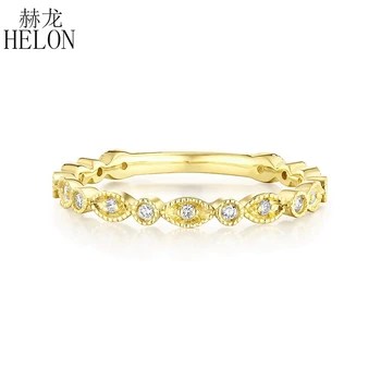 HELON Solid 10K Yellow Gold Certified Round 0.1ct 100% Genuine Natural Diamond Wedding Ring Art Deco Antique Anniversary Jewelry
HELON Solid 10K Yellow Gold Certified Round 0.1ct 100% Genuine Natural Diamond Wedding Ring Art Deco Antique Anniversary Jewelry