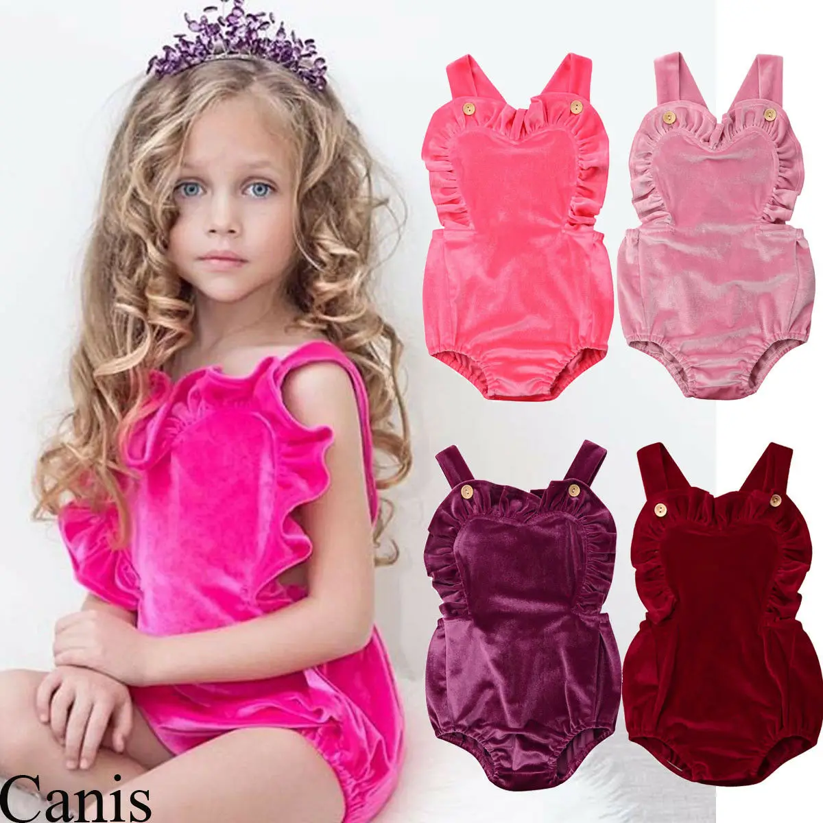 0-3Y Summer Cute Infant Kids Baby Girls Velvet Romper Sleeveless Ruffles Solid Backless Jumpsuits Clothes
0-3Y Summer Cute Infant Kids Baby Girls Velvet Romper Sleeveless Ruffles Solid Backless Jumpsuits Clothes