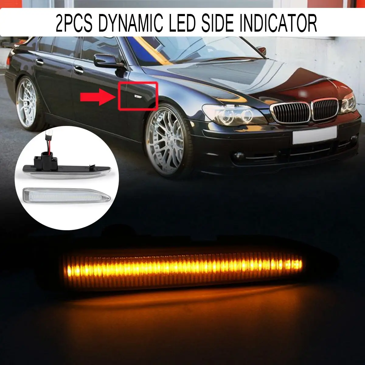 Pair Car LED Side Light Dynamic Flowing Sequential Indicator Lamp Auto Side Marker Light Turn Signal Lamp for BMW E65 E66 E67
Pair Car LED Side Light Dynamic Flowing Sequential Indicator Lamp Auto Side Marker Light Turn Signal Lamp for BMW E65 E66 E67