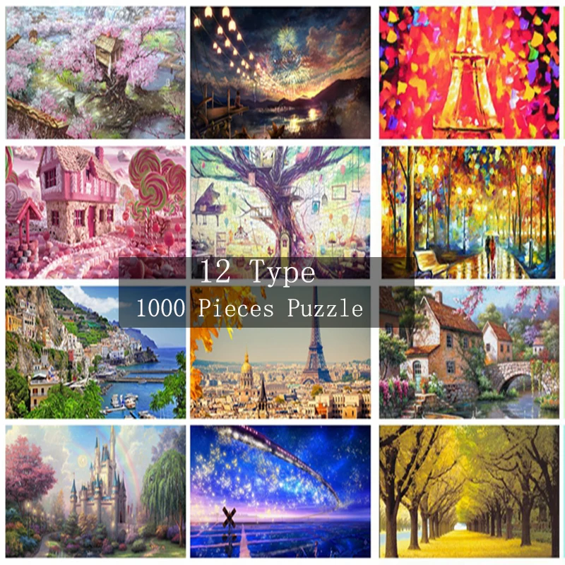 12Types Adult 1000 pieces Jigsaw Landscape Puzzle Children Creativity Diy Colorful Puzzles Imagine Toys New Year Gift
12Types Adult 1000 pieces Jigsaw Landscape Puzzle Children Creativity Diy Colorful Puzzles Imagine Toys New Year Gift