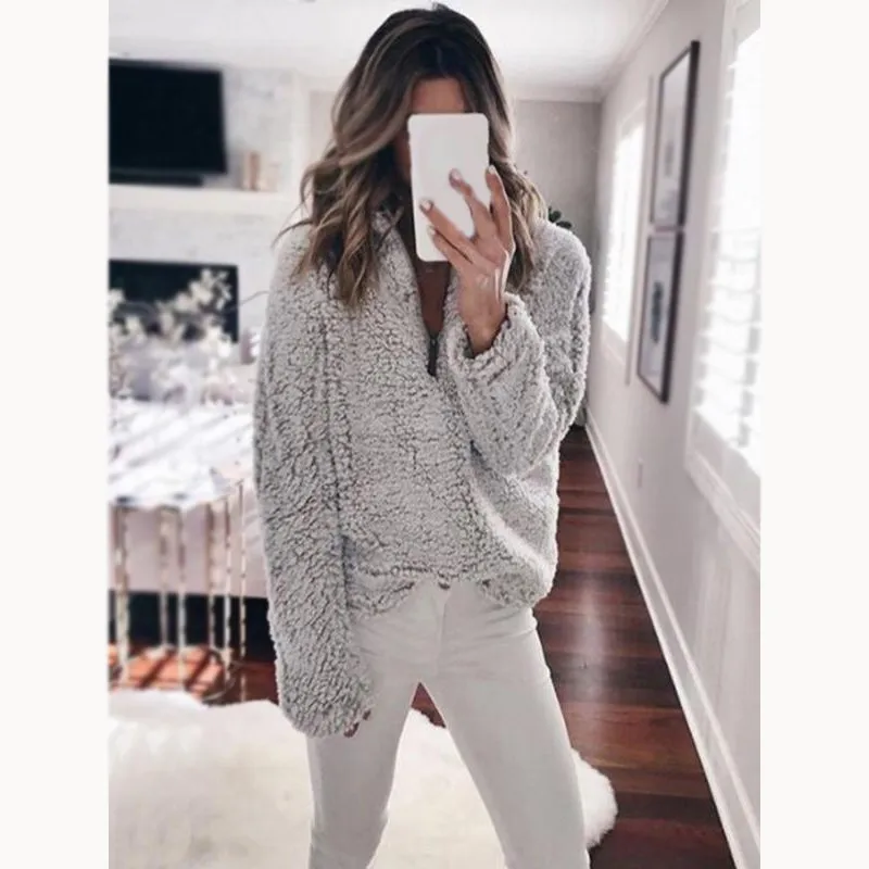 2018 Fashion Women Winter Faux Fur Coat Casual Zipper Warm Thick Coat Outwear Loose Long Sleeve Teddy Coat
2018 Fashion Women Winter Faux Fur Coat Casual Zipper Warm Thick Coat Outwear Loose Long Sleeve Teddy Coat