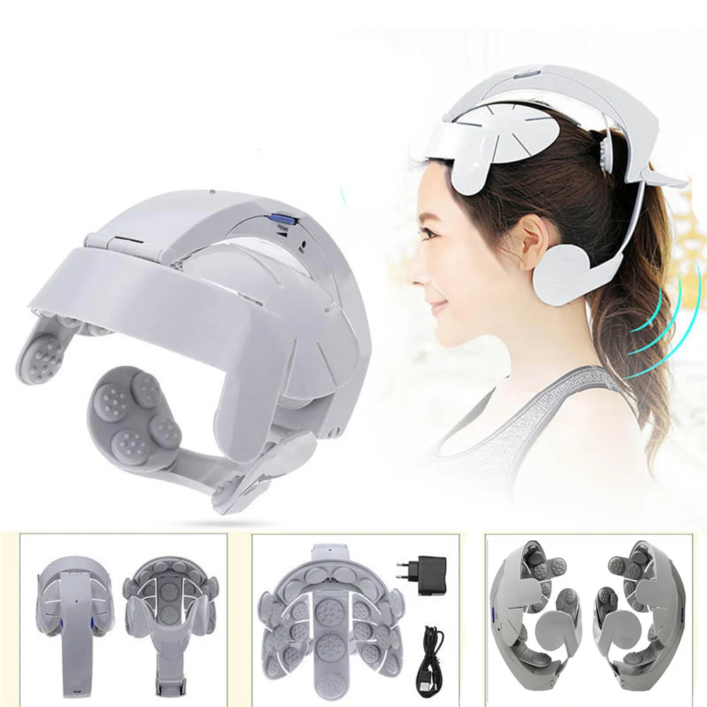 

Electric Brain Head Massager Scalp Relax Acupuncture Points Multi Acupoint Helmet Head Massager Relieve Stress Nerve Stimulator