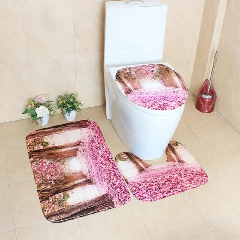 3pcs/set Petal Forest Floor Mat Toilet Covers Anti-slip Durable Polyester Bathroom Carpet Bathroom Accessories Bath Mat Set
3pcs/set Petal Forest Floor Mat Toilet Covers Anti-slip Durable Polyester Bathroom Carpet Bathroom Accessories Bath Mat Set