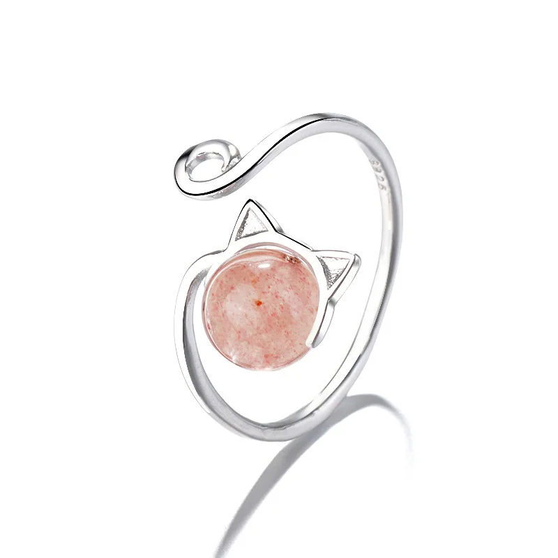 100% 925 Solid Real Sterling Silver Fashion Cat Strawberry Crystal Opening Ring Sizable For Teen Girl Kid Gift
100% 925 Solid Real Sterling Silver Fashion Cat Strawberry Crystal Opening Ring Sizable For Teen Girl Kid Gift