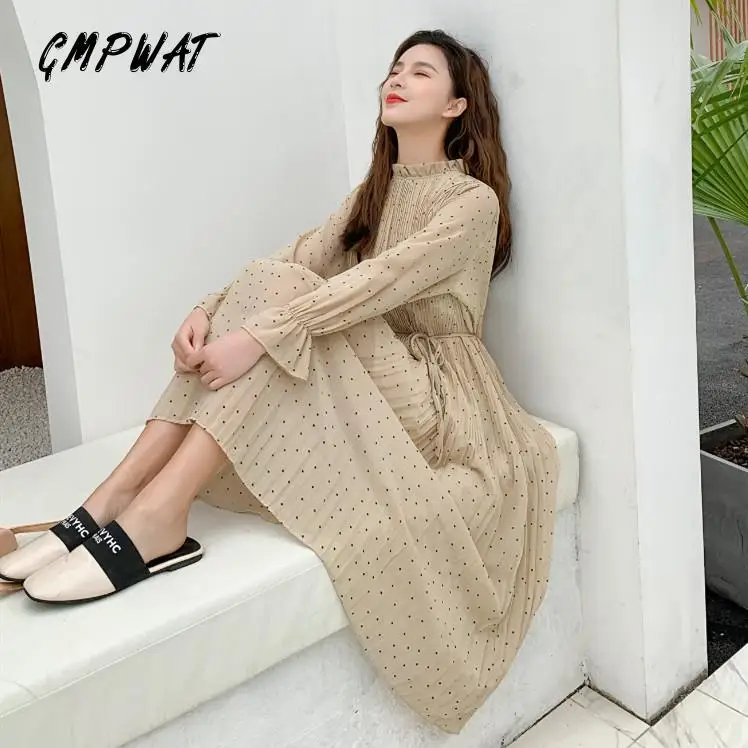 GMPWAT Women Summer Casual Straight Dot Mid-calf Petal Sleeve Stand Collar Spring Dress Draped Dresses
GMPWAT Women Summer Casual Straight Dot Mid-calf Petal Sleeve Stand Collar Spring Dress Draped Dresses