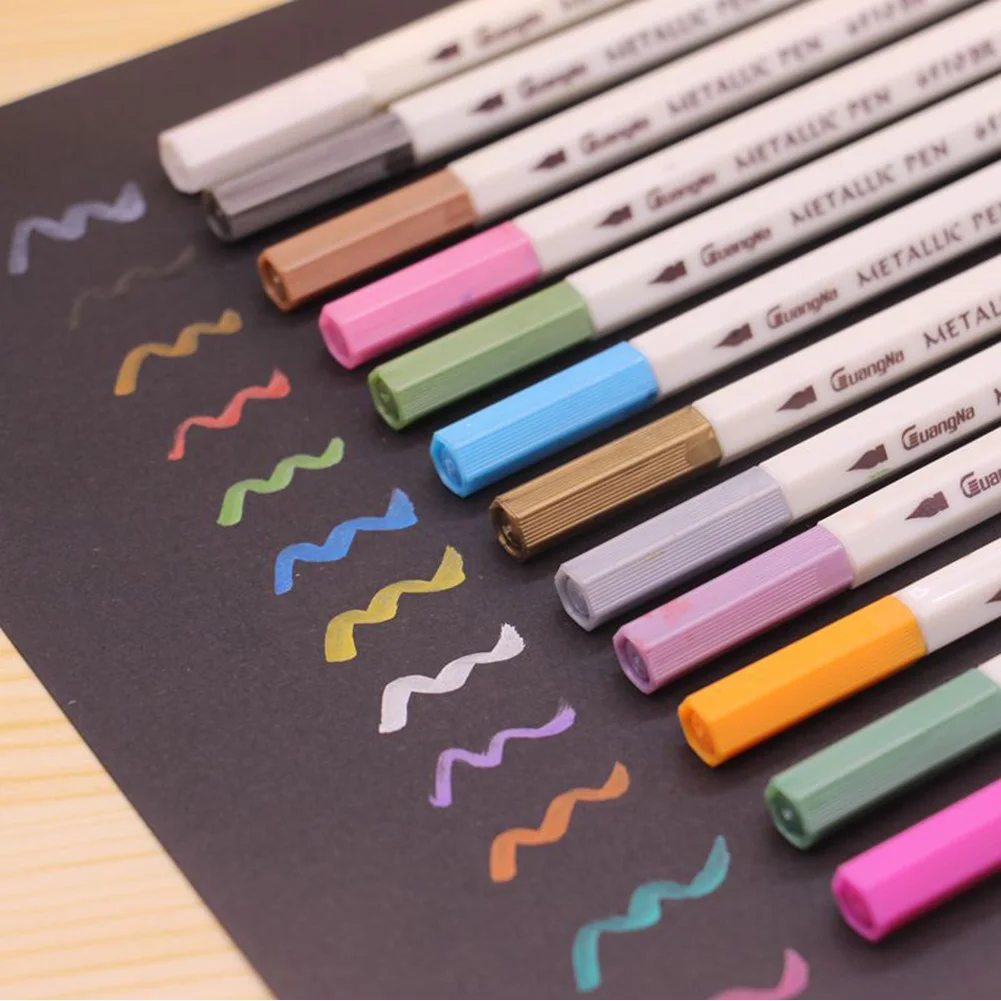 DIY Photo Album Drawing DIY School Projects Calligraphy Brush Metallic Marker Pen 12 Colors Painting Tool For Card Making
DIY Photo Album Drawing DIY School Projects Calligraphy Brush Metallic Marker Pen 12 Colors Painting Tool For Card Making