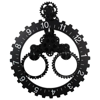 

DIY Large Quartz Movement Wall Clock Mechanical Gear Elements Decorative Modern Steampunk Big Month/Date/Hour Wheel Wall Clocks
