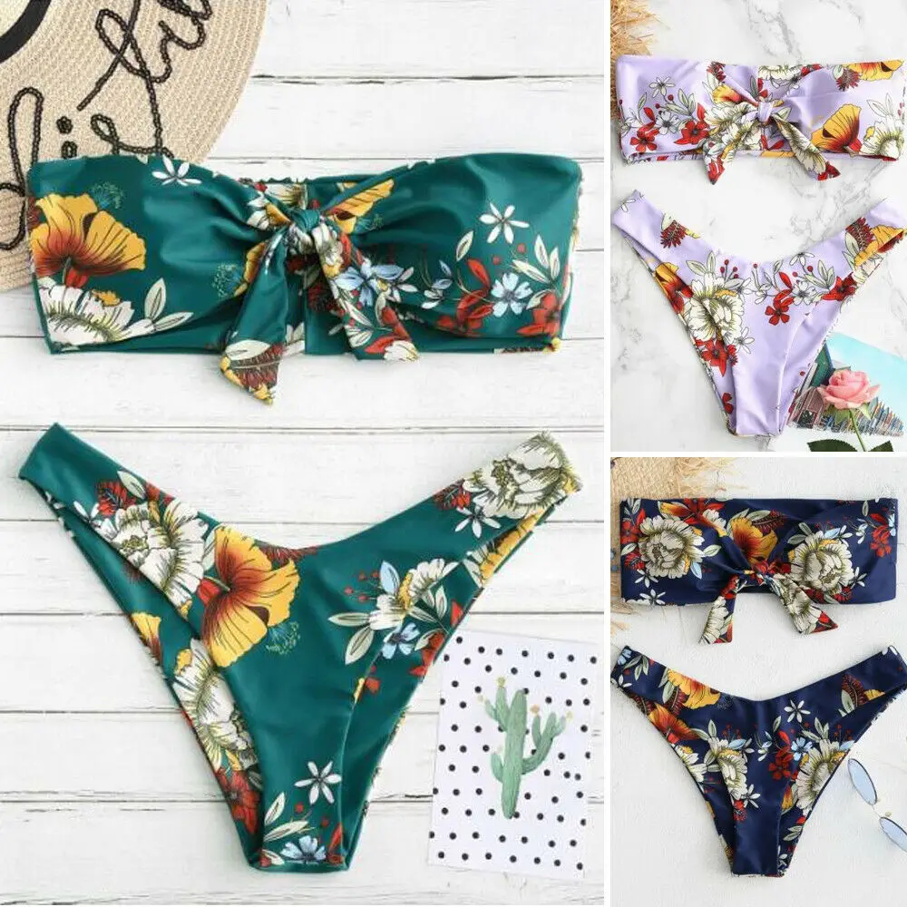2019 Summer Sexy Women Bandeau Bandage Bikini Sets Padded Swimsuits Set Brazilian Swimwear Flower Printed Beachwear Swimsuit
2019 Summer Sexy Women Bandeau Bandage Bikini Sets Padded Swimsuits Set Brazilian Swimwear Flower Printed Beachwear Swimsuit