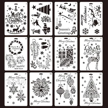 12pcs Style Merry Christmas Xmas Pattern Painting Stencils Drawing Templates DIY Painting Scrapbooking Album Craft Tool Toy
12pcs Style Merry Christmas Xmas Pattern Painting Stencils Drawing Templates DIY Painting Scrapbooking Album Craft Tool Toy