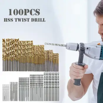 100pcs Titanium Coated Drill Bits HSS High Speed Steel Drill Bits Set Tool Hole Grooving Drill Saw Carpenter Woodworking Tools
100pcs Titanium Coated Drill Bits HSS High Speed Steel Drill Bits Set Tool Hole Grooving Drill Saw Carpenter Woodworking Tools