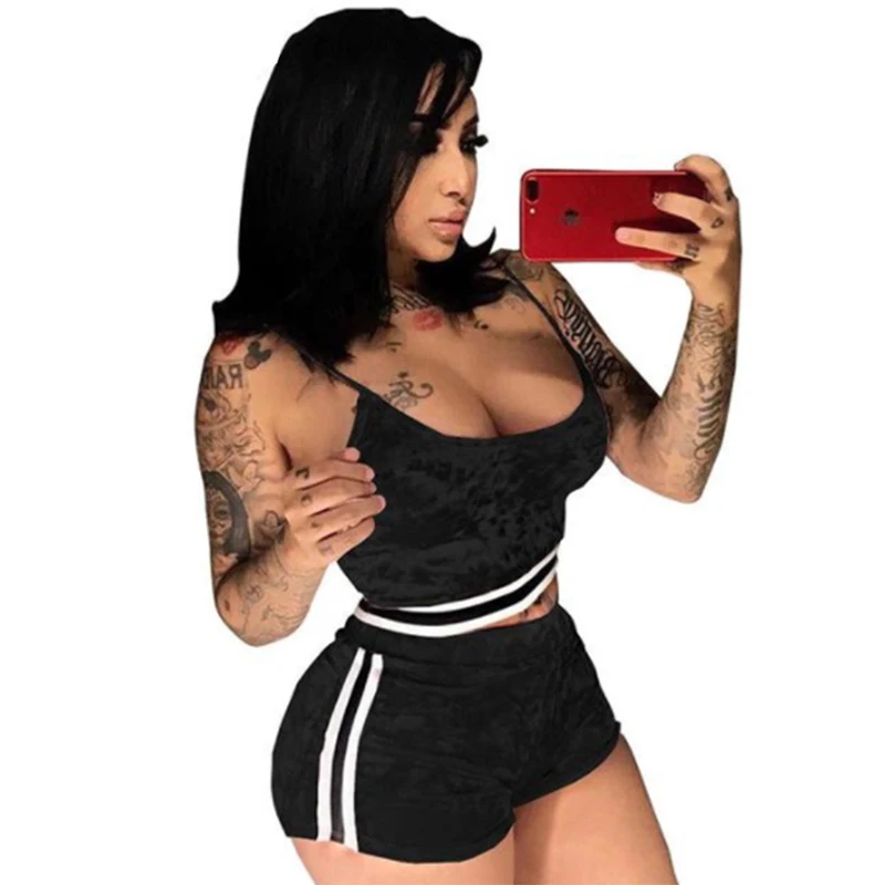 2019 Summer 2 Piece Set Women Sexy Sleeveless Crop Top Shorts Set Slim Casual Solid Two Piece Set Black Pink Red
2019 Summer 2 Piece Set Women Sexy Sleeveless Crop Top Shorts Set Slim Casual Solid Two Piece Set Black Pink Red