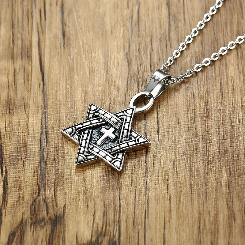 Jewish Jewelry Megan Cross Star of David Pendant Necklace for Women Men Stainless Steel Silver Tone
Jewish Jewelry Megan Cross Star of David Pendant Necklace for Women Men Stainless Steel Silver Tone