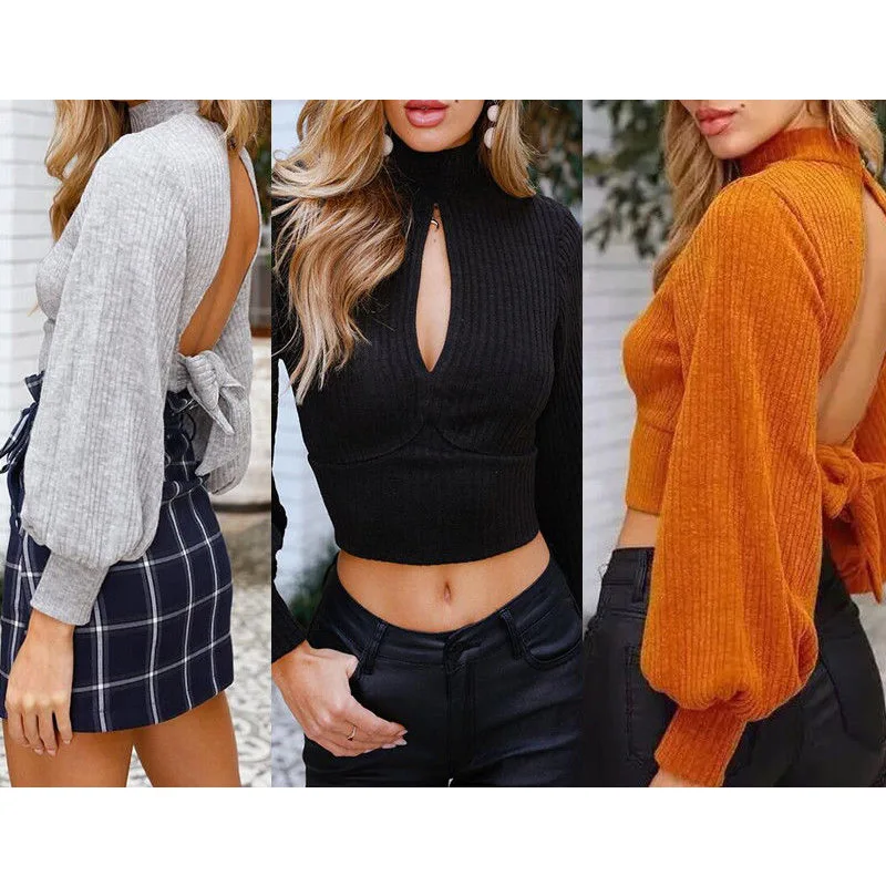 2018 New Women Sexy Knitted Backless Solid Slim Knitwear Clothing Backless Sweater Shirt Casual Top Fashion Autumn
2018 New Women Sexy Knitted Backless Solid Slim Knitwear Clothing Backless Sweater Shirt Casual Top Fashion Autumn