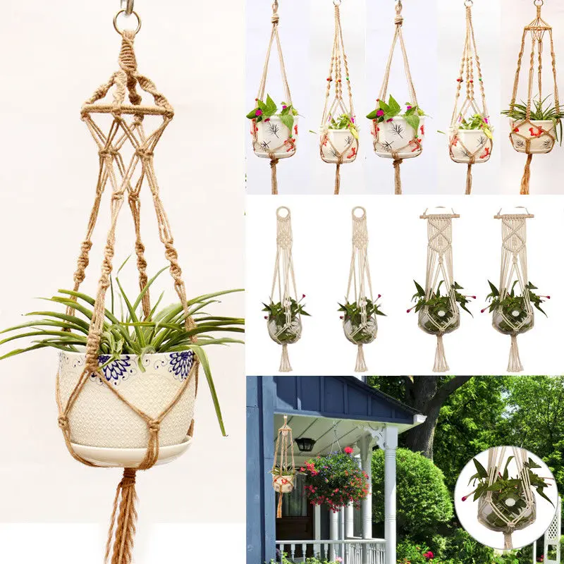 2018 Newest Hot Vintage Macrame Plant Hanger Flower Pot Garden Holder Legs Hanging Rope Basket
2018 Newest Hot Vintage Macrame Plant Hanger Flower Pot Garden Holder Legs Hanging Rope Basket
