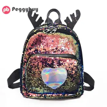 Heart-Shaped Sequins Travel Backpacks Women with Deer ears Glitter Shoulder School bags for teenage girls Dropshipping mochila
Heart-Shaped Sequins Travel Backpacks Women with Deer ears Glitter Shoulder School bags for teenage girls Dropshipping mochila