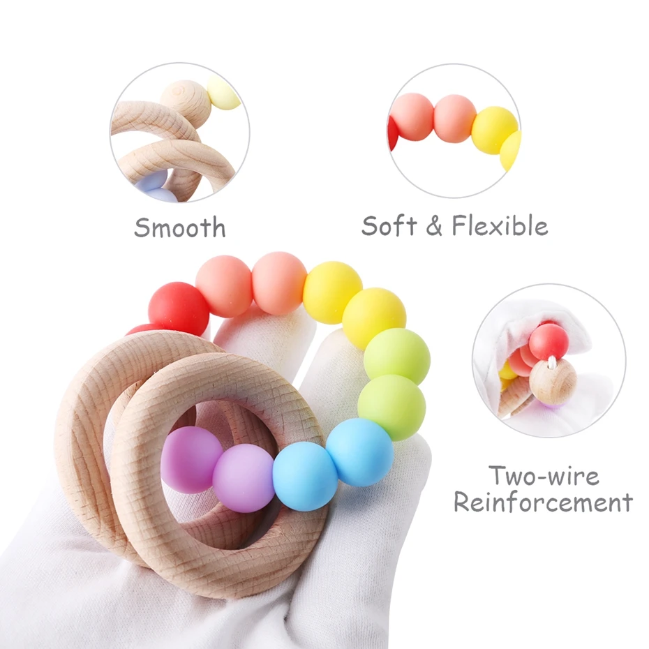 Baby Teether 1pc Wooden Teetheing Ring Silicone Beads 15mm Teethers Rodent Teething Baby Rattles Toys For Kids Children Goods
Baby Teether 1pc Wooden Teetheing Ring Silicone Beads 15mm Teethers Rodent Teething Baby Rattles Toys For Kids Children Goods