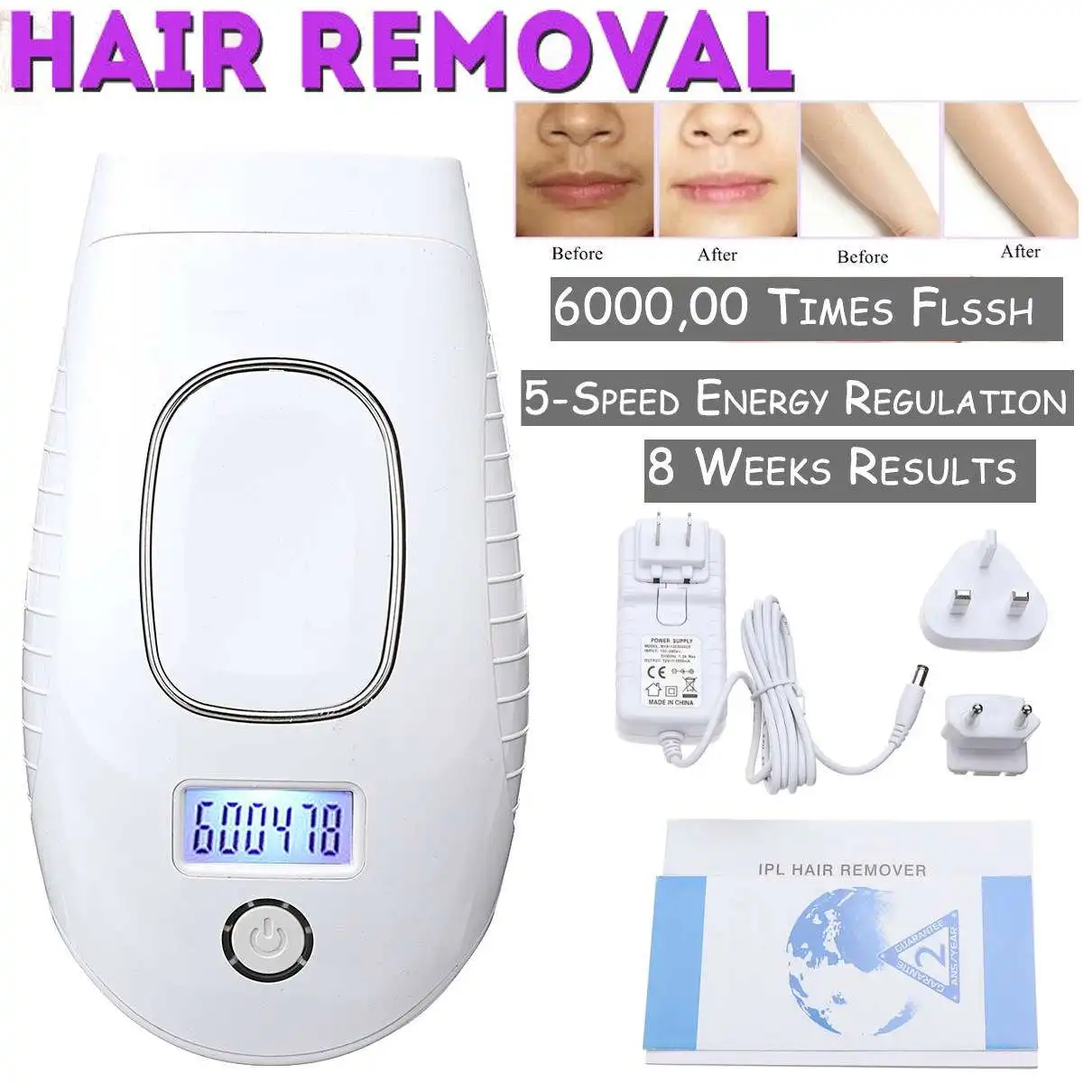 600000 Flash Professional Permanent IPL Epilator Laser Hair Removal Electric Photo Women Painless Threading Hair Remover Machine
600000 Flash Professional Permanent IPL Epilator Laser Hair Removal Electric Photo Women Painless Threading Hair Remover Machine