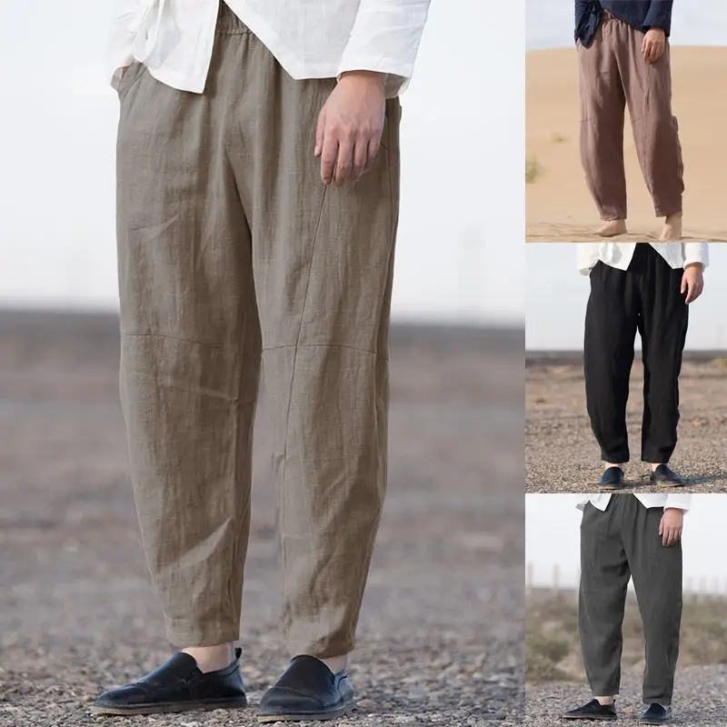 Chinese Style Men Casual Pants Joggers Hip-hop Retro Solid Cotton Harem Pants Loose Vintage Trousers Men Pantalon Hombre 2019
Chinese Style Men Casual Pants Joggers Hip-hop Retro Solid Cotton Harem Pants Loose Vintage Trousers Men Pantalon Hombre 2019