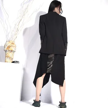 DEAT 2020 New Spring Summer Lapel Long Sleeve Balck Sequins Stitch Irregular Half-body Skirt Two Piece Suit Women Fashion JO573
DEAT 2020 New Spring Summer Lapel Long Sleeve Balck Sequins Stitch Irregular Half-body Skirt Two Piece Suit Women Fashion JO573