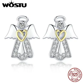 WOSTU Authentic 100% 925 Sterling Silver Guardian Angel Stud Earrings For Women Birthday Elegant Lucky Brand Jewelry Gift CQE476 
WOSTU Authentic 100% 925 Sterling Silver Guardian Angel Stud Earrings For Women Birthday Elegant Lucky Brand Jewelry Gift CQE476