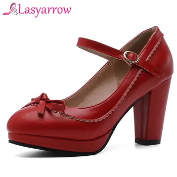 Lasyarrow 2019 Lolita Lady Butterfly-knot Party High Heel Mary Jane Shoes Woman Round Platform Heels Pumps Summer Large Size 48
Lasyarrow 2019 Lolita Lady Butterfly-knot Party High Heel Mary Jane Shoes Woman Round Platform Heels Pumps Summer Large Size 48