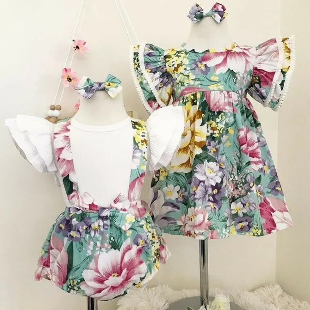 Princess Little/Big Sister Baby Girls Clothes Toddler Kids Flower Tops Bib Shorts Dress Headbands Family Sister Matching Outfits
Princess Little/Big Sister Baby Girls Clothes Toddler Kids Flower Tops Bib Shorts Dress Headbands Family Sister Matching Outfits