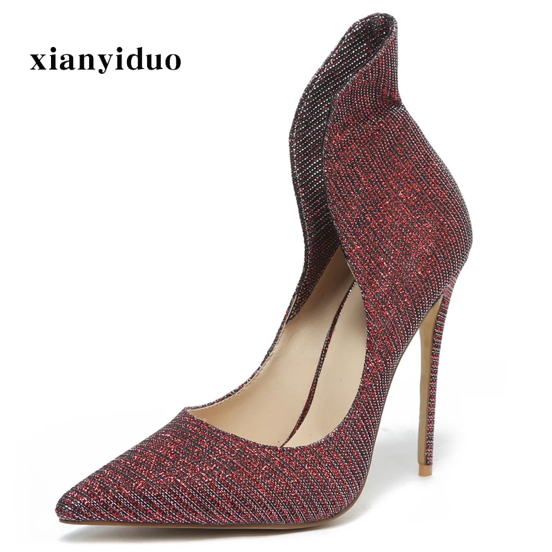 2019 Spring Women's shoes ultra high heels thin Pumps Pointed Toe bling Sexy Shallow party large size 34-45 Wine Red Dark Grey
2019 Spring Women's shoes ultra high heels thin Pumps Pointed Toe bling Sexy Shallow party large size 34-45 Wine Red Dark Grey
