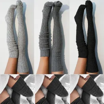 Fashion Ladies Women Solid Gray Black Stocking Cable Knit Extra Long Boot Over Knee Thigh High Warm
Fashion Ladies Women Solid Gray Black Stocking Cable Knit Extra Long Boot Over Knee Thigh High Warm