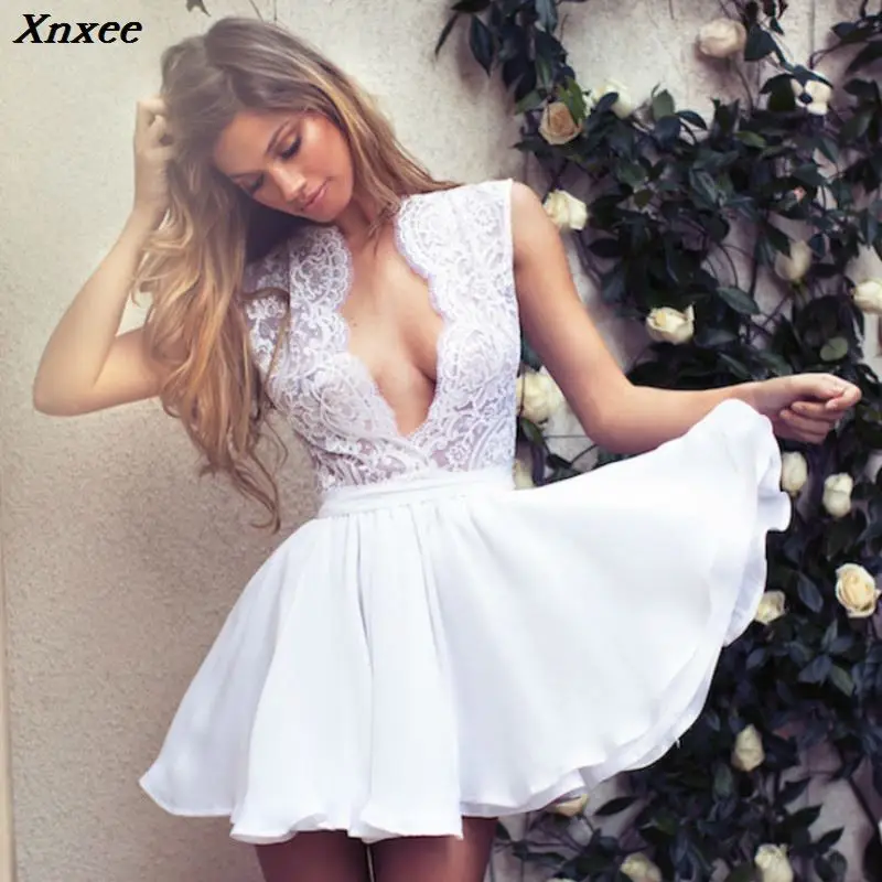 Xnxee Sexy Lace Deep V Dress short mini white summer clothes for women summered ladies dresses sundress streetwear backless jurk
Xnxee Sexy Lace Deep V Dress short mini white summer clothes for women summered ladies dresses sundress streetwear backless jurk