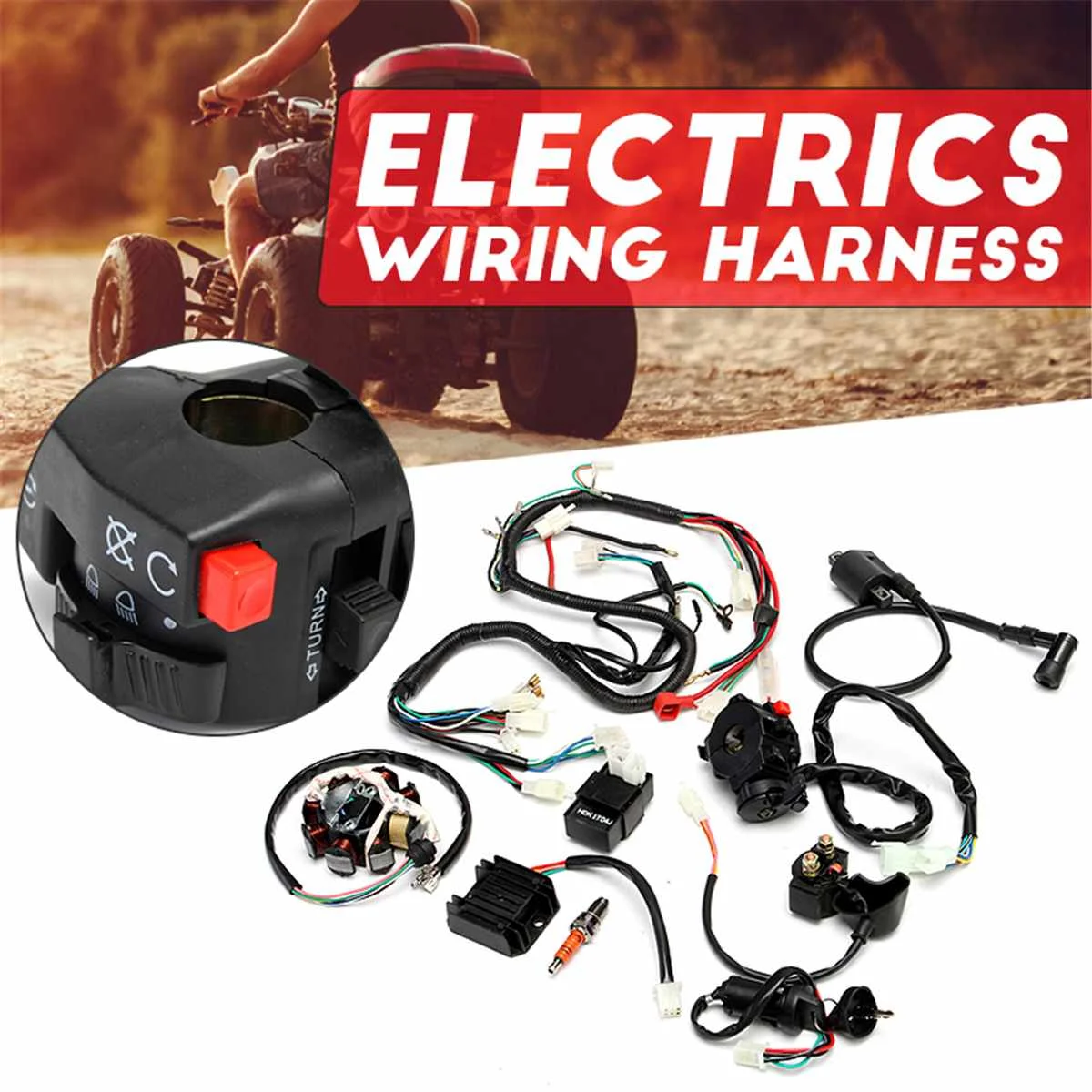 New Arrival 2019 Complete Electrics Wiring Harness Fit For Chinese Dirt Bike ATV QUAD 150-250 300CC Assembly Wiring Kit
New Arrival 2019 Complete Electrics Wiring Harness Fit For Chinese Dirt Bike ATV QUAD 150-250 300CC Assembly Wiring Kit