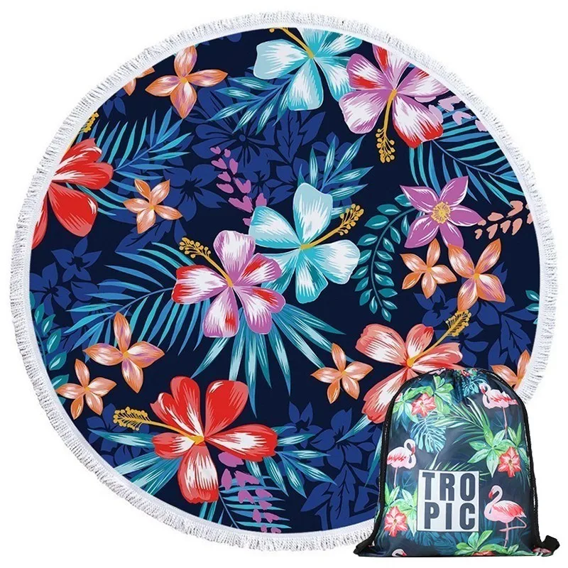 Floral Flamingo Pattern Beach Towel 150cm Round Swimming Bath Towel Multipurpose Wall Tapestry Sofa Knee Picnic Blanket
Floral Flamingo Pattern Beach Towel 150cm Round Swimming Bath Towel Multipurpose Wall Tapestry Sofa Knee Picnic Blanket
