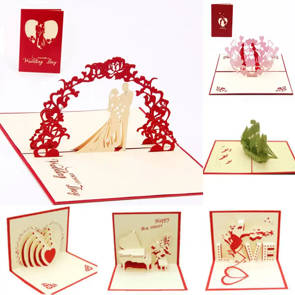 valentines day wedding 3d pop up greeting card happy birthday