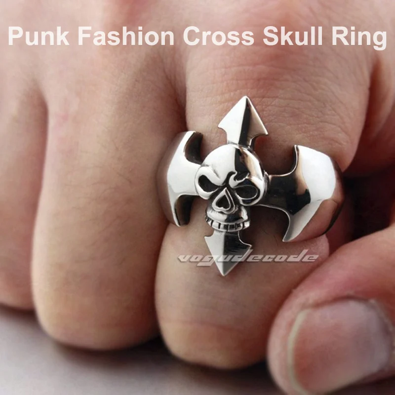 Punk Retro Silver Fashion Cross Ring Solid 316L Stainless Steel Cool Men's Biker Skull Ring 6A001
Punk Retro Silver Fashion Cross Ring Solid 316L Stainless Steel Cool Men's Biker Skull Ring 6A001