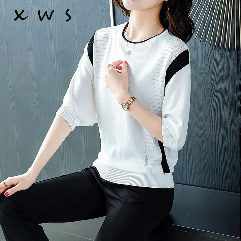 2019 Spring summer Casual batwing Sleeve Pullover Knitted striped Color Loose Thin Women o neck Wear Sweater women jumper 
2019 Spring summer Casual batwing Sleeve Pullover Knitted striped Color Loose Thin Women o neck Wear Sweater women jumper