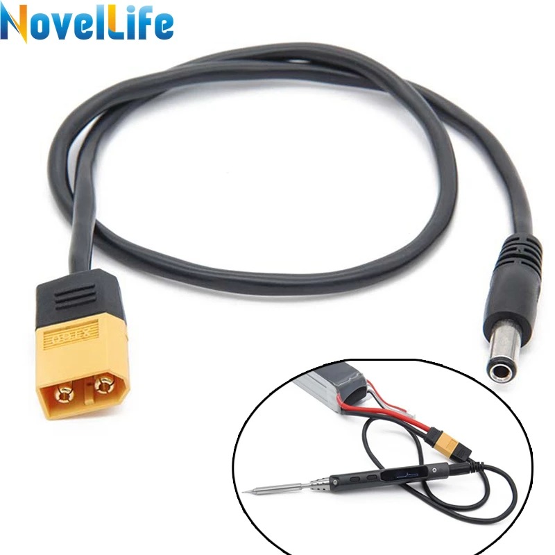 XT60 Male Bullet Connector to Male DC 5.5mm X 2.5mm DC5525 Power Cable Adapter for TS100 Mini Digital Electronic Soldering Iron
XT60 Male Bullet Connector to Male DC 5.5mm X 2.5mm DC5525 Power Cable Adapter for TS100 Mini Digital Electronic Soldering Iron