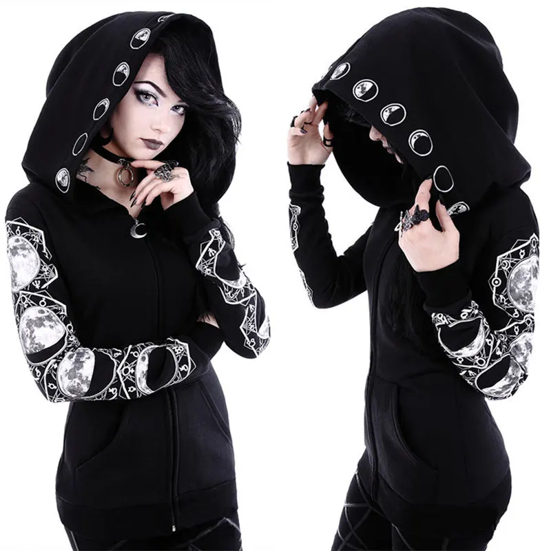 Europe and the United States Hot style 2019 new arrival blackpunk roc hoodie with moon print long sleeve women hoodie
Europe and the United States Hot style 2019 new arrival blackpunk roc hoodie with moon print long sleeve women hoodie