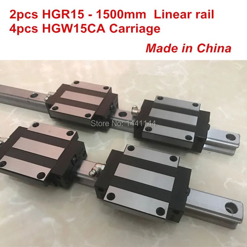 

HGR15 linear guide rail: 2pcs HGR15 - 1500mm + 4pcs HGW15CA linear block carriage CNC parts