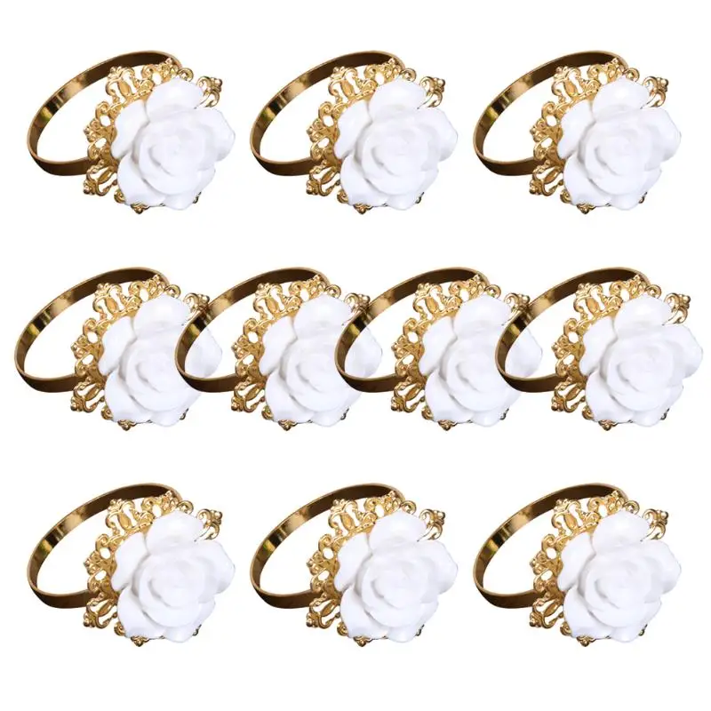 12pcs/set Resin Golden Rose White Pearl Napkin Ring Table Kitchen Serviette Holder For Wedding Banquet Party Dinner Decoration
12pcs/set Resin Golden Rose White Pearl Napkin Ring Table Kitchen Serviette Holder For Wedding Banquet Party Dinner Decoration