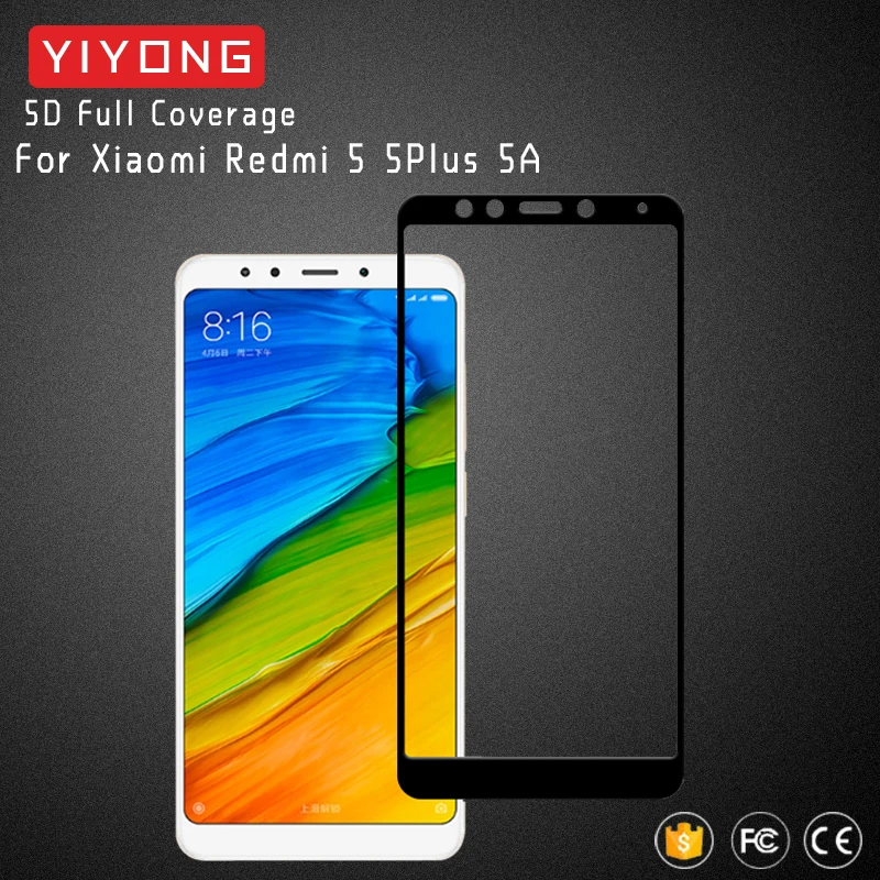 

YIYONG 5D Full Cover Glass For Xiaomi Redmi 5 Plus Tempered Glass Redmi 5A Screen Protector Film Xiomi Redmi5 Plus Global Glass