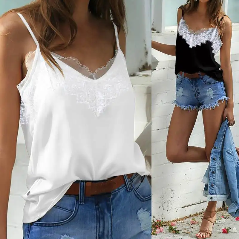 Top Fashion Celmia Women Tank Tops 2019 Summer Sexy Sleeveless Lace Patchwork Camis Vests Casual Loose Backless Shirts Plus Size
Top Fashion Celmia Women Tank Tops 2019 Summer Sexy Sleeveless Lace Patchwork Camis Vests Casual Loose Backless Shirts Plus Size
